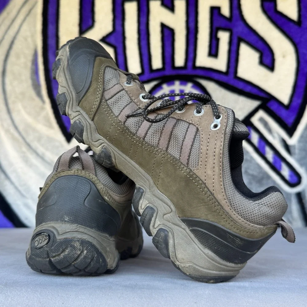 Size 9 - Oboz Tamarack B-Dry Waterproof Bungee Taupe Green Hiking‎ Shoes Men's